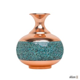 گلدان فیروزه کوبی آقاجانی مدل اناری 2 ارتفاع 17