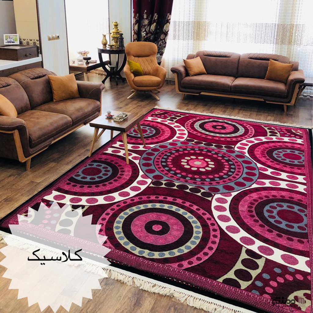 روفرشی مخمل زرتاب یزد طرح سنگ فرش رنگ زرشکی