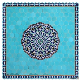 رومیزی مربع مخمل مدل حوض نقاشی
