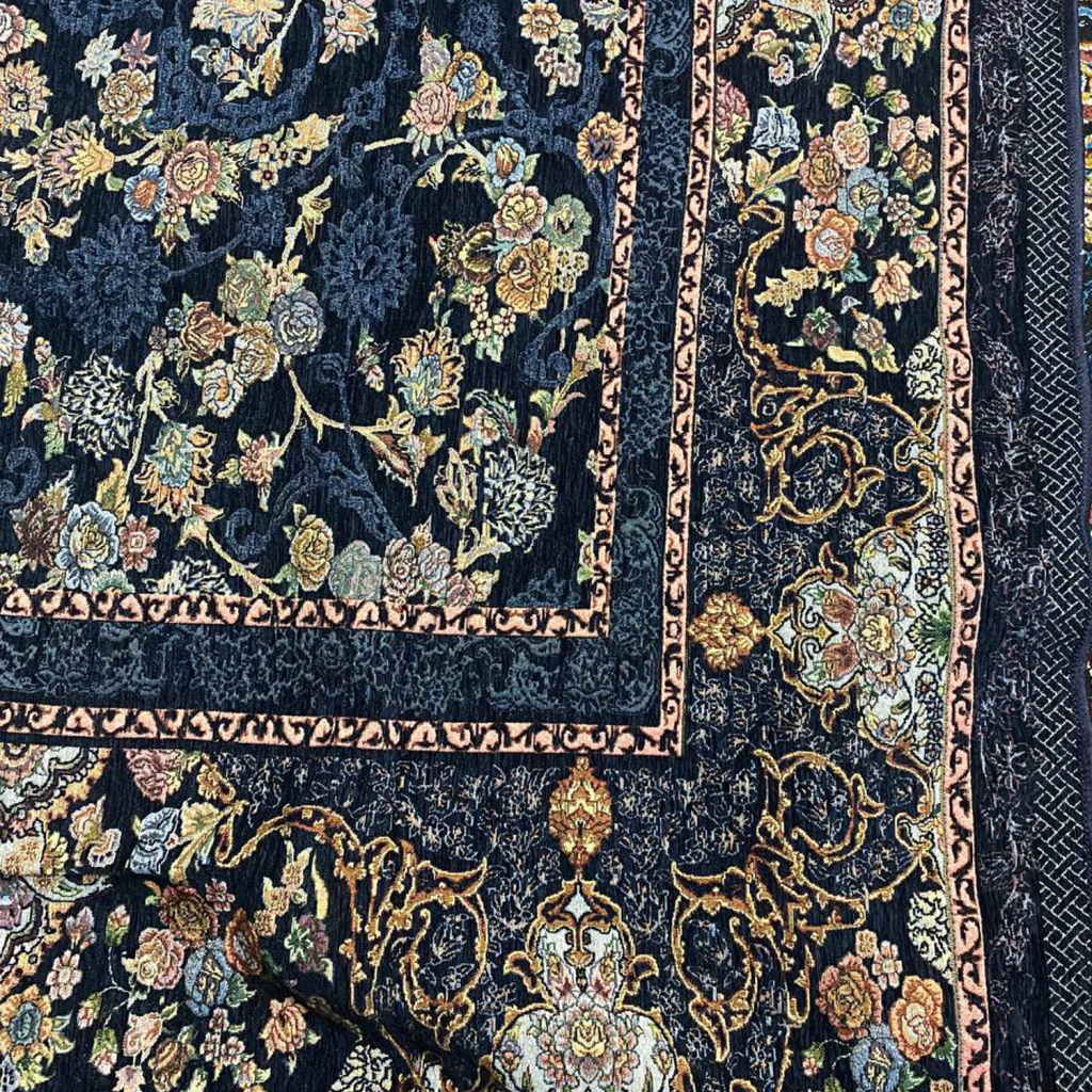 روفرشی ستاره زرین یزد مدل زر افشان سرمه ای کد 860