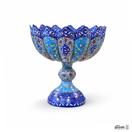 کاسه میناکاری آجیل خوری پایه دار 20 سانتی متری