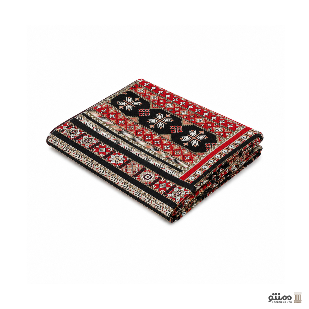 روفرشی دو رو مخمل کیا باف یزد مدل گبه رنگ مشکی