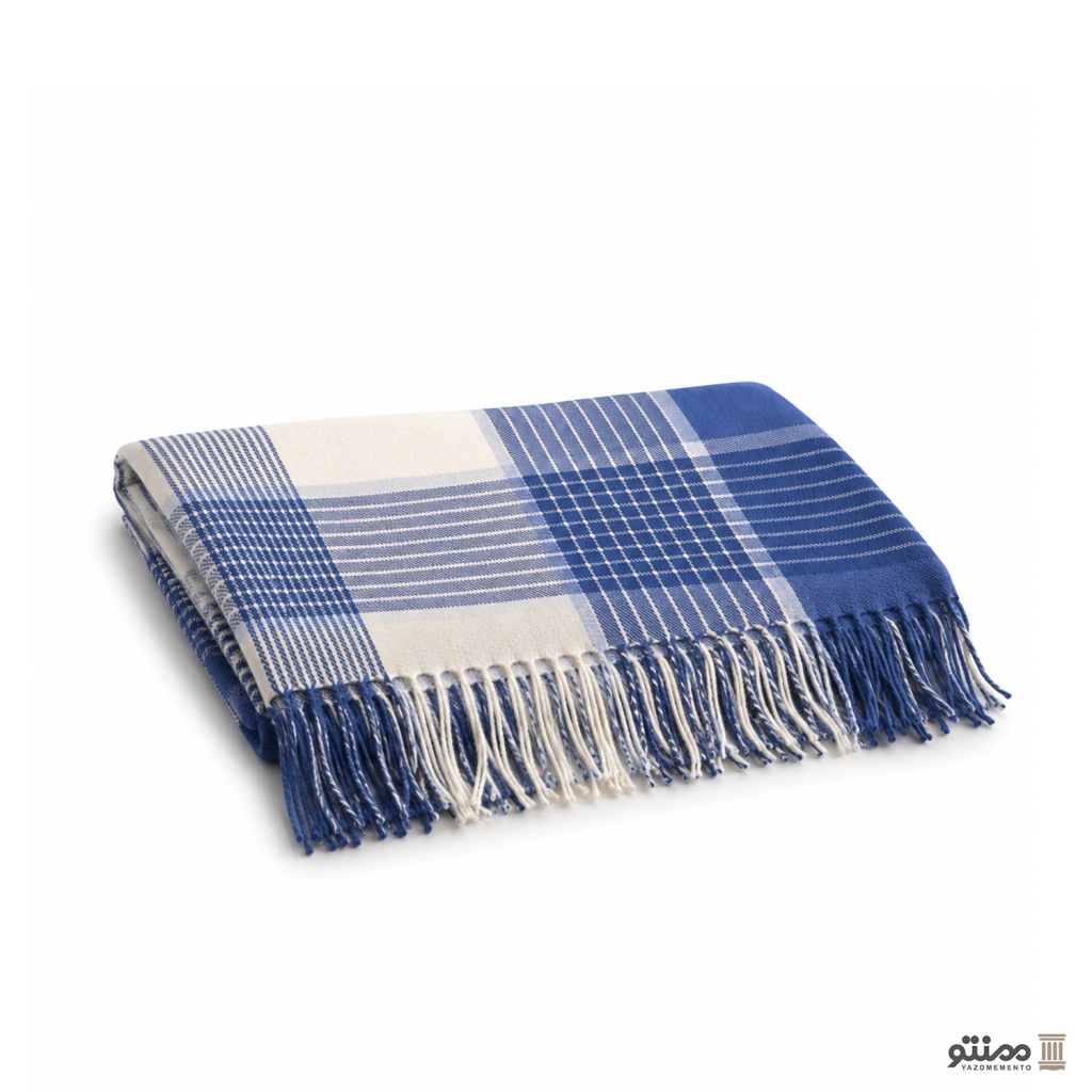 پتو مسافرتی مدل هلیا سایز 220 × 150 سانتی متر آبی کرم